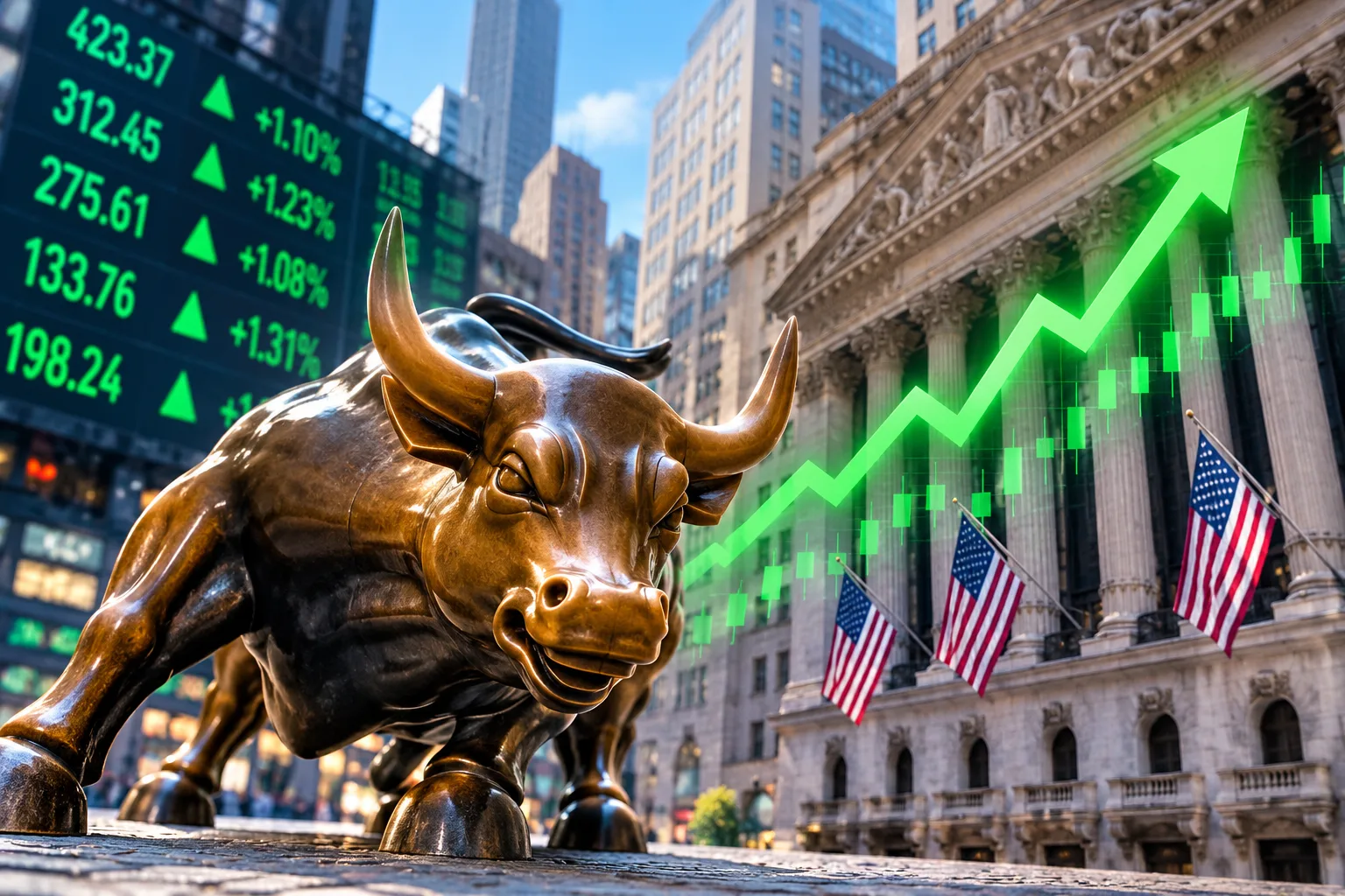 Ilustrasi papan bursa saham New York