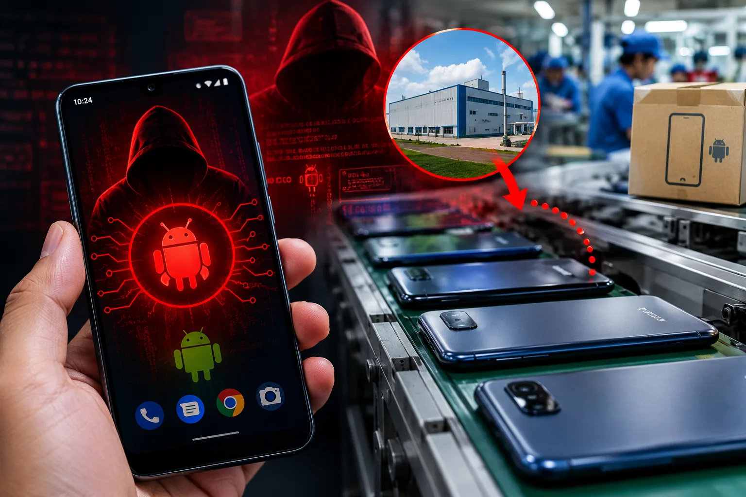 Ilustrasi peringatan malware di ponsel